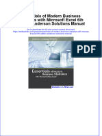 Instant Download PDF Essentials of Modern Business Statistics With Microsoft Excel 6th Edition Anderson Solutions Manual Full Chapter