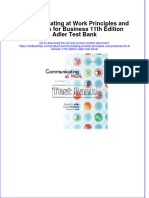 Instant Download PDF Communicating at Work Principles and Practices For Business 11th Edition Adler Test Bank Full Chapter