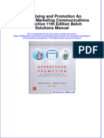 Instant Download PDF Advertising and Promotion An Integrated Marketing Communications Perspective 11th Edition Belch Solutions Manual Full Chapter