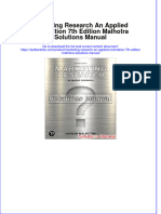 (Download PDF) Marketing Research An Applied Orientation 7th Edition Malhotra Solutions Manual Full Chapter