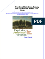 (Download PDF) Exploring American Histories A Survey With Sources 2nd Edition Hewitt Test Bank Full Chapter