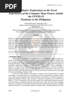 A Qualitative Exploration On The Lived Experiences of The Computer Shop Owners Amidst The COVID 19 Pandemic in The Philippines Ijariie13663