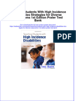 (Download PDF) Teaching Students With High Incidence Disabilities Strategies For Diverse Classrooms 1st Edition Prater Test Bank Full Chapter