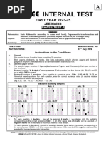 (Set-A) First Year Mains (PH-1) 31-07-2023 Q.P