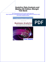 Business Analytics Data Analysis and Decision Making 6th Edition Albright Test Bank