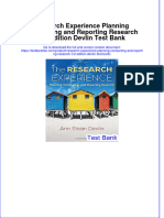 (Download PDF) Research Experience Planning Conducting and Reporting Research 1st Edition Devlin Test Bank Full Chapter