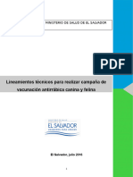 Lineamientos Tecnicos para Realizar Campana de Vacunacion Antirrabica Canina y Felina