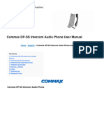 Commax DP Ss Intercom Audio Phone User Manual