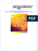 (Download PDF) Effective Leadership and Management in Nursing 8th Edition Sullivan Test Bank Full Chapter