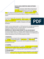 Service-Based Model in A Case (Computer-Aided Software Engineering) Environment