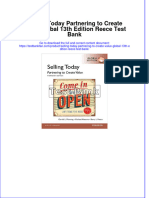 (Download PDF) Selling Today Partnering To Create Value Global 13th Edition Reece Test Bank Full Chapter