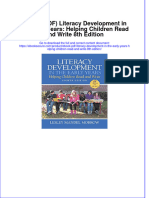 (Ebook PDF) (Ebook PDF) Literacy Development in The Early Years: Helping Children Read and Write 8th Edition All Chapter