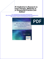 Full Download PDF of (Ebook PDF) Kielhofner's Research in Occupational Therapy: Methods of Inquiry For Enhancing Practice 2nd Edition All Chapter