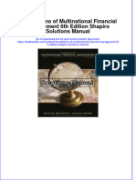 (Download PDF) Foundations of Multinational Financial Management 6th Edition Shapiro Solutions Manual Full Chapter