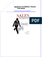 (Download PDF) Sales Management 1st Edition Tanner Test Bank Full Chapter