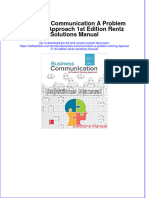 (Download PDF) Business Communication A Problem Solving Approach 1st Edition Rentz Solutions Manual Full Chapter