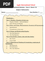 Year 7 - Math Revision Worksheet MA2 - 2024