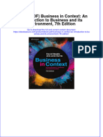 Full Download PDF of (Ebook PDF) Business in Context: An Introduction To Business and Its Environment, 7th Edition All Chapter