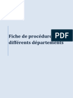 Travail 7 Fiche de Procédure Des Différents Dépatements