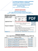 01.06.2024 M.Sc. Agri MBB ADMISSION NOTIFICATION