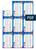 Tabla de Multipliar Sony