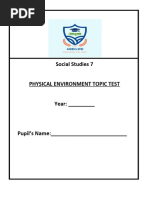 Physical Environment Topic Test WITH PERMISSION