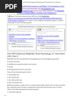 UGC NET Psychology 21 November 1st Sihift 2021 Part 2