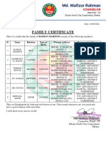 Family Certificate