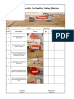 Steel Bar Cutting Machine Checklist