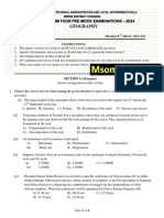 GEOGRAPHY PRE-MOCK F4 2024 Examination