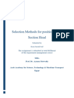 Selection Methods For Position of HR