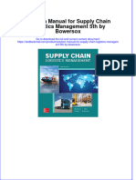 Full Download PDF of Solution Manual For Supply Chain Logistics Management 5th by Bowersox All Chapter