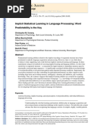 Implicit Statistical Learning in Language Proc