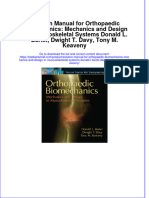 Solution Manual For Orthopaedic Biomechanics: Mechanics and Design in Musculoskeletal Systems Donald L. Bartel, Dwight T. Davy, Tony M. Keaveny