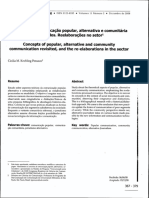 Conceitos de Comunicação Popular, Alternativa e Comunitária Revisitados. Reelaborações No Setor