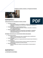 Administración de Las Actividades de Análisis y Diseño y La Propuesta de Sistemas