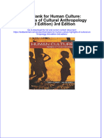 Full Download PDF of Test Bank For Human Culture: Highlights of Cultural Anthropology (3rd Edition) 3rd Edition All Chapter