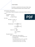 Sample Solar Irradiation Calculation Sheet