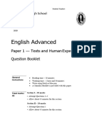 Hornsby Girls 2020 English Trial Paper 1