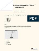 JEE Main 2024 Question Paper April 9 Shift 2 - 1