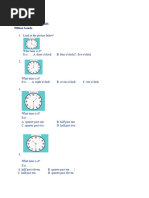 Soal Bahasa Inggris Kelas 4 Be On Time