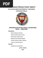 Monografia Propuesta de Política Fiscal Con Enfoque Fiscal - Tributario