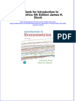 Full Download PDF of Test Bank For Introduction To Econometrics 4th Edition James H. Stock All Chapter