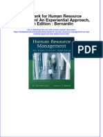 Full Download PDF of Test Bank For Human Resource Management An Experiential Approach, 6th Edition: Bernardin All Chapter