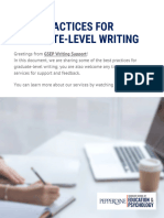 GSEP Writing Support - Best Practices For Graduate-Level Writing