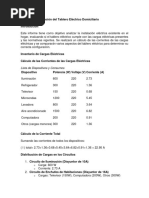 Informe de Evaluación Del Tablero Eléctrico Domiciliarioo