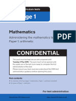 ks1 Mathematics 2016 Paper 1 Administration Guide