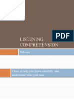 Vdocument - in - Listening Comprehension Welcome Clues To Help You Listen Carefully and Understand