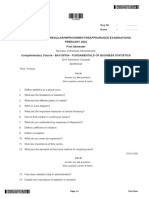 Bba Degree CBCS 2022 July Previous Question Paper - Fundamentals of Business Statistics