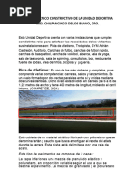 Analisis Técnico Constructivo de La Unidad Deportiva Crea Chilpancingo de Los Bravo